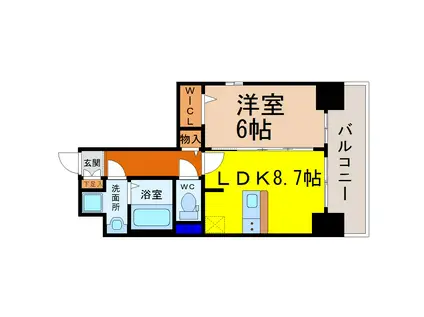 プレサンス上前津グレース(1LDK/4階)の間取り写真