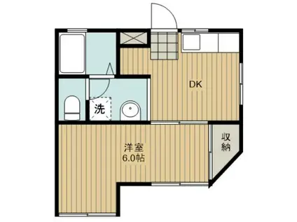 高柳ハイツ(1DK/1階)の間取り写真