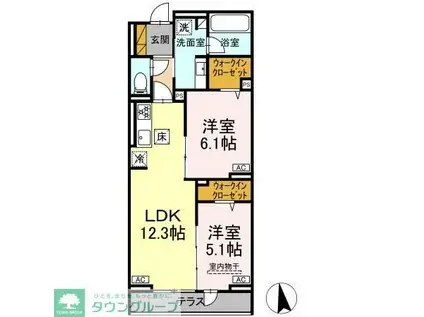 ラ・ペッシュ(2LDK/1階)の間取り写真