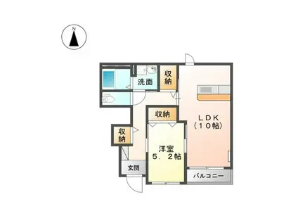メゾンハヤブサA(1LDK/1階)の間取り写真