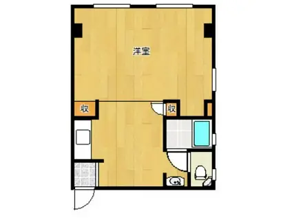 大門ビル(1DK/6階)の間取り写真