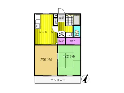 コーポMAO(2DK/2階)の間取り写真