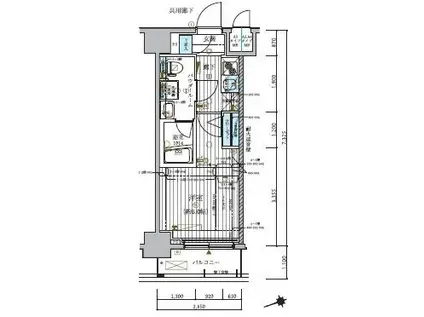 メインステージ北千住IV(1K/8階)の間取り写真