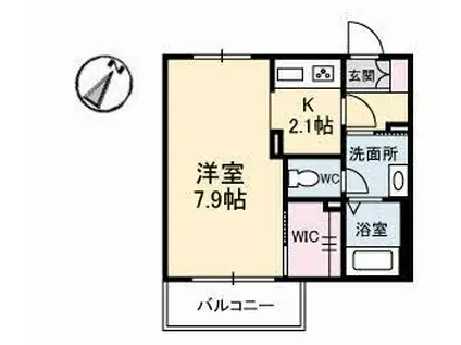 シャーメゾン アランクライム(1K/1階)の間取り写真