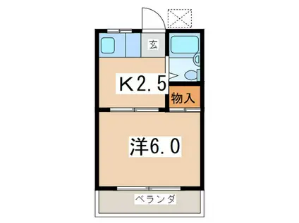 第2湘南ハイツ(1K/1階)の間取り写真