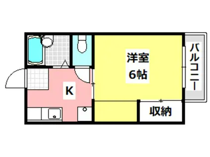 ヴィラプレフェールI(1K/1階)の間取り写真