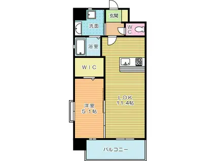 グランジャー小倉(1LDK/8階)の間取り写真