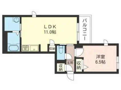 ART SRHERE KOKUBUNJI(1LDK/2階)の間取り写真