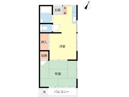 第3さつき荘(1DK/2階)の間取り写真