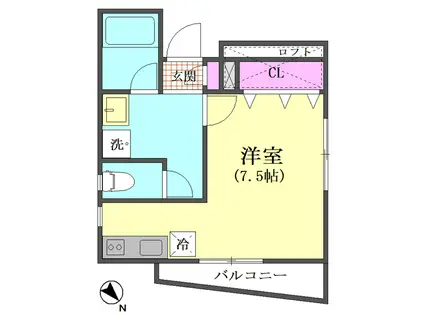 アビタシオンエムズIII(ワンルーム/3階)の間取り写真