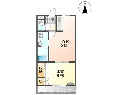 レッドウィング3番館(1LDK/1階)の間取り写真