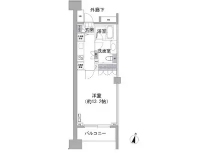 アビティ目黒(1K/2階)の間取り写真