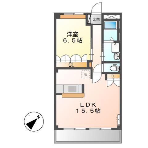 グランディール(1LDK/3階)の間取り写真