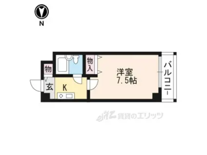 四ノ宮コート(1K/2階)の間取り写真