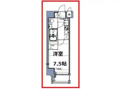 エスレジデンス尾久アズール(1K/6階)の間取り写真