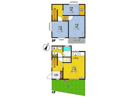 メゾン井田V(3LDK/1階)の間取り写真