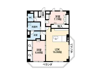 TIERRA GARDEN(2LDK/3階)の間取り写真