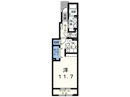 レスポワール・ドゥアルブル(ワンルーム/1階)の間取り写真