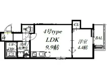 D PORTA ANNEX(1LDK/1階)の間取り写真