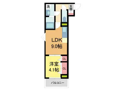 シエーナ川西中央3(1LDK/1階)の間取り写真