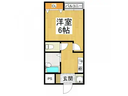 ルミエールS(1K/3階)の間取り写真