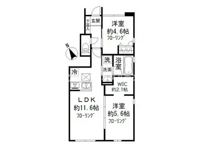 CASA LUMINOSA カーサルミノサ(2LDK/1階)の間取り写真