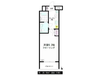 モトパーク御茶ノ水(1K/6階)の間取り写真