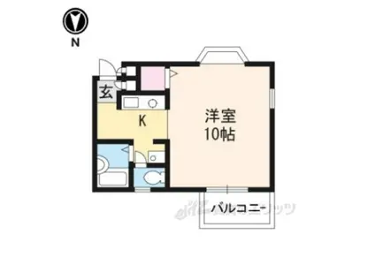 アムズコート(1K/1階)の間取り写真