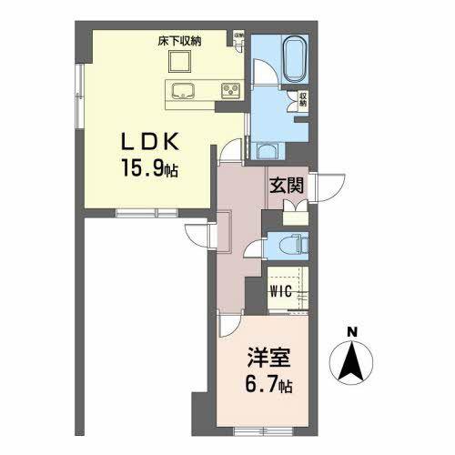 シャーメゾンN・V(1LDK/1階)の間取り写真