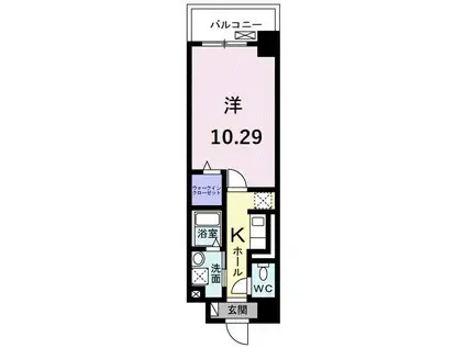 ボンサンテ南千里(1K/3階)の間取り写真