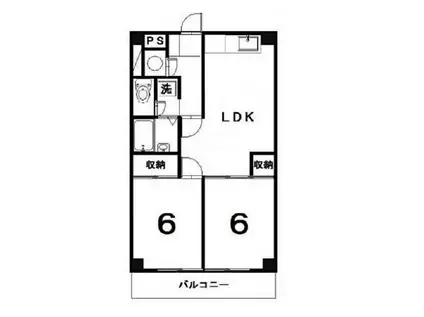 サンフローレ(2LDK/4階)の間取り写真
