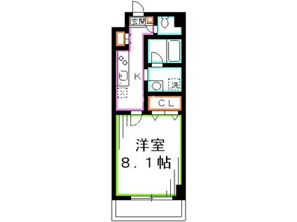 ベルメゾン吉祥寺(1K/6階)の間取り写真
