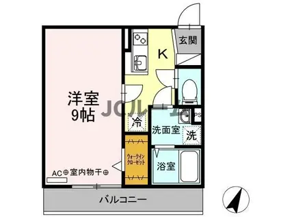 シャインピークス大和 B(1K/2階)の間取り写真