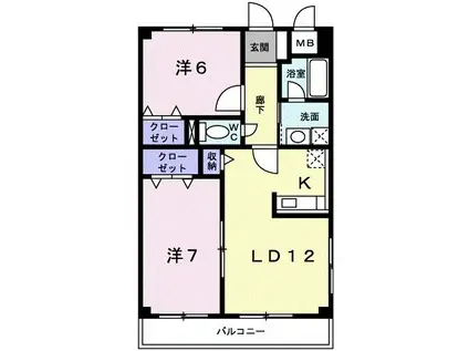 シャルマンドミール(2LDK/5階)の間取り写真