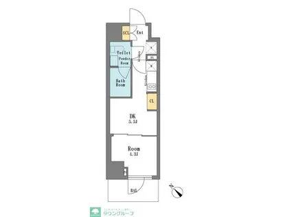 DAFFITTO東中野(1DK/6階)の間取り写真