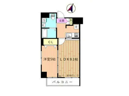 グッドファム(1LDK/6階)の間取り写真