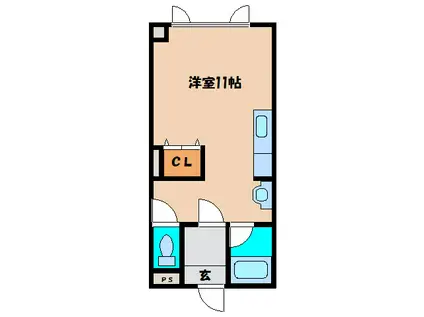 アールズコート美原II(ワンルーム/3階)の間取り写真