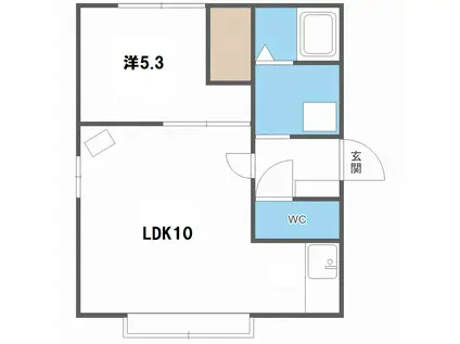 アサヒビレッジ(1LDK/2階)の間取り写真