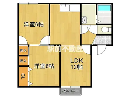 プレシオ木原B(3DK/2階)の間取り写真