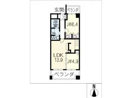SKBUILDING-1(2LDK/7階)の間取り写真