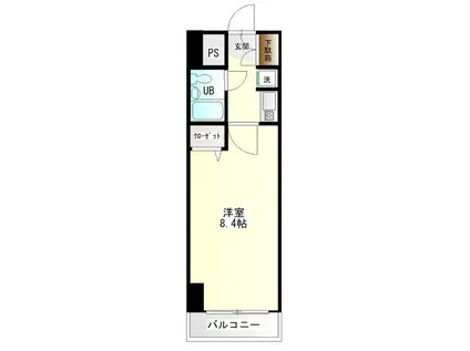 ライオンズマンション甲府中央(1K/3階)の間取り写真