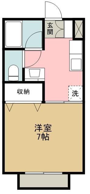 ヴェルファーレ中央(1K/1階)の間取り写真