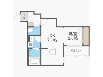 CIRCLE LIVING春日原(1DK/3階)の間取り写真