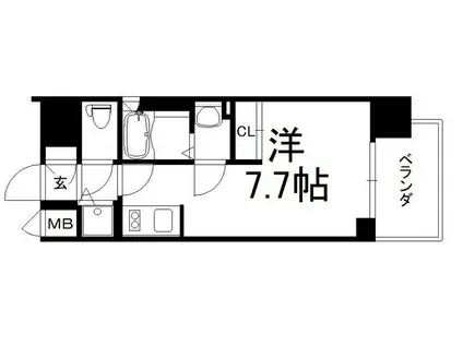 アスヴェル兵庫駅前(1K/10階)の間取り写真