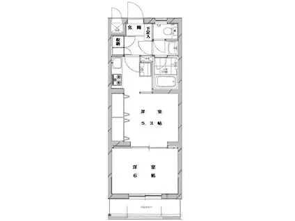 クレシア東戸塚(2K/4階)の間取り写真
