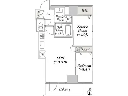 ミリア・レジデンス両国II(1SLDK/6階)の間取り写真