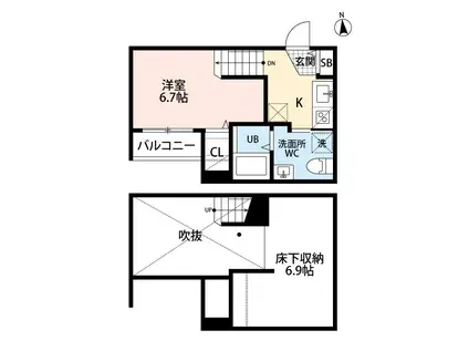 AFFITTO熊本駅前(ワンルーム/1階)の間取り写真