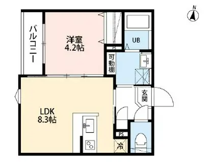 ROBOT HOME 北浦和II(1LDK/3階)の間取り写真