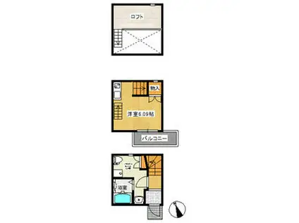 アースクエイク北大和(ワンルーム/1階)の間取り写真