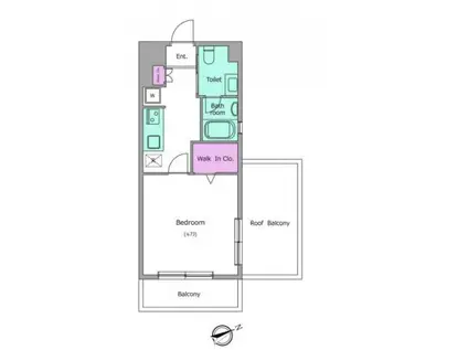レジディア調布(1K/3階)の間取り写真